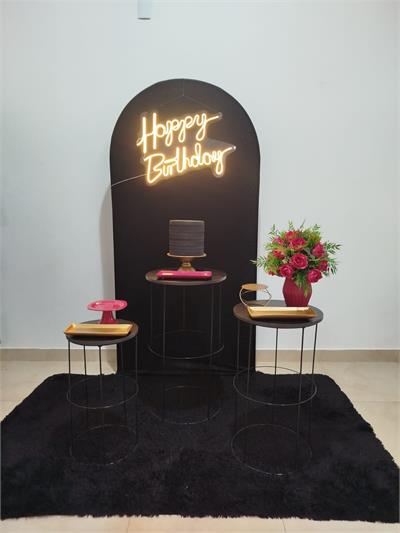Kit Festa Facil P - Adulto - Preto, Pink E Dourado - DecorFest