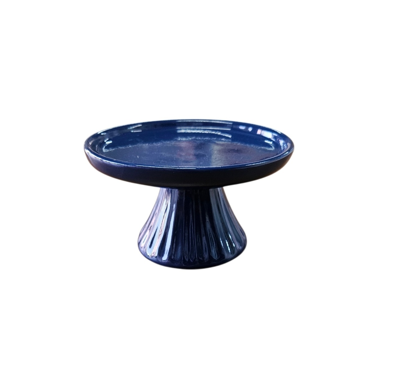 Bandeja Azul Marinho Imperial Redonda Alta Pp Louça - DecorFest