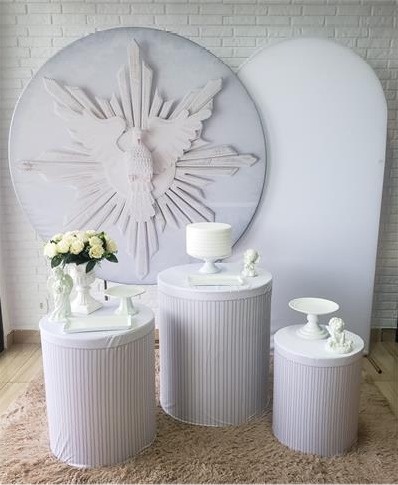 Kit Festa Facil M - Batizado Branco - DecorFest