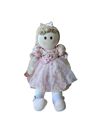 Boneca Tecido - Vestido Floral - DecorFest
