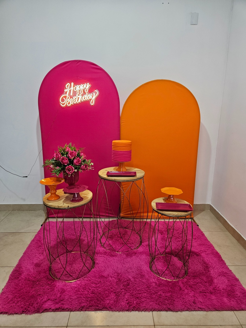 Kit Festa Facil M - Adulto - Pink Com Laranja - DecorFest