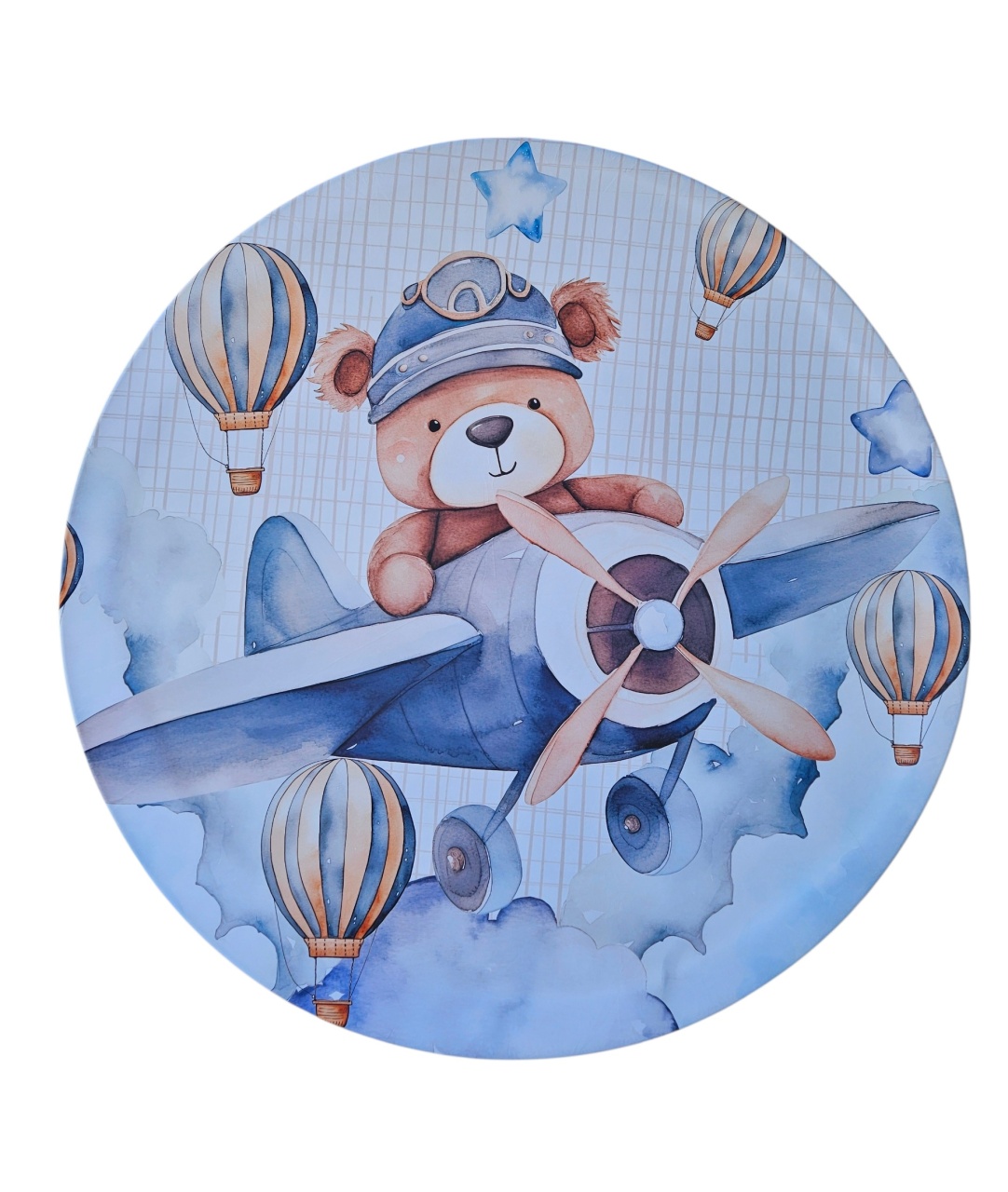 Painel Redondo Urso Aviador  - DecorFest