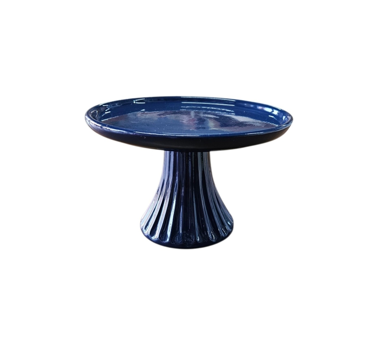 Bandeja Azul Marinho Imperial Redonda Alta P Louça - DecorFest