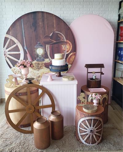 Kit Festa Facil G - Country Rosa - DecorFest