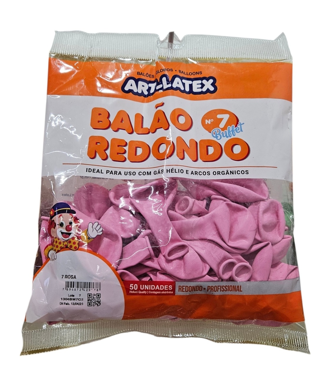 Balão Art-Latex 7" - Rosa Com 50 Unidades - DecorFest