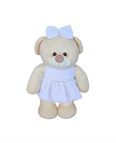Ursinha Pelucia - Vestido Branco G - DecorFest