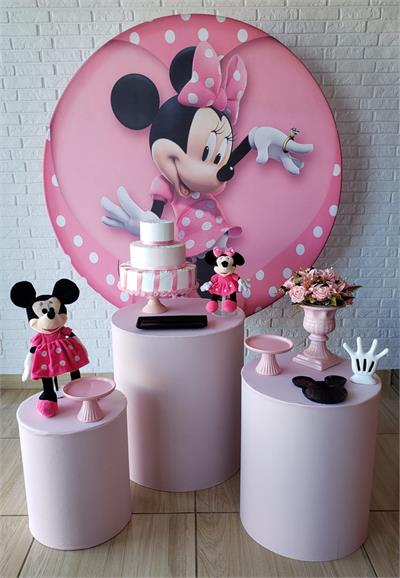 Kit Festa Facil P - Minnie Rosa - DecorFest