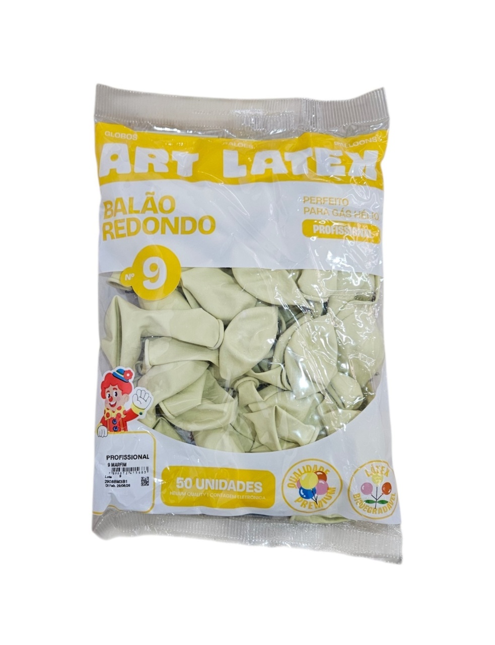 Balão Art-Latex 9" - Marfim 50 Unidades - DecorFest