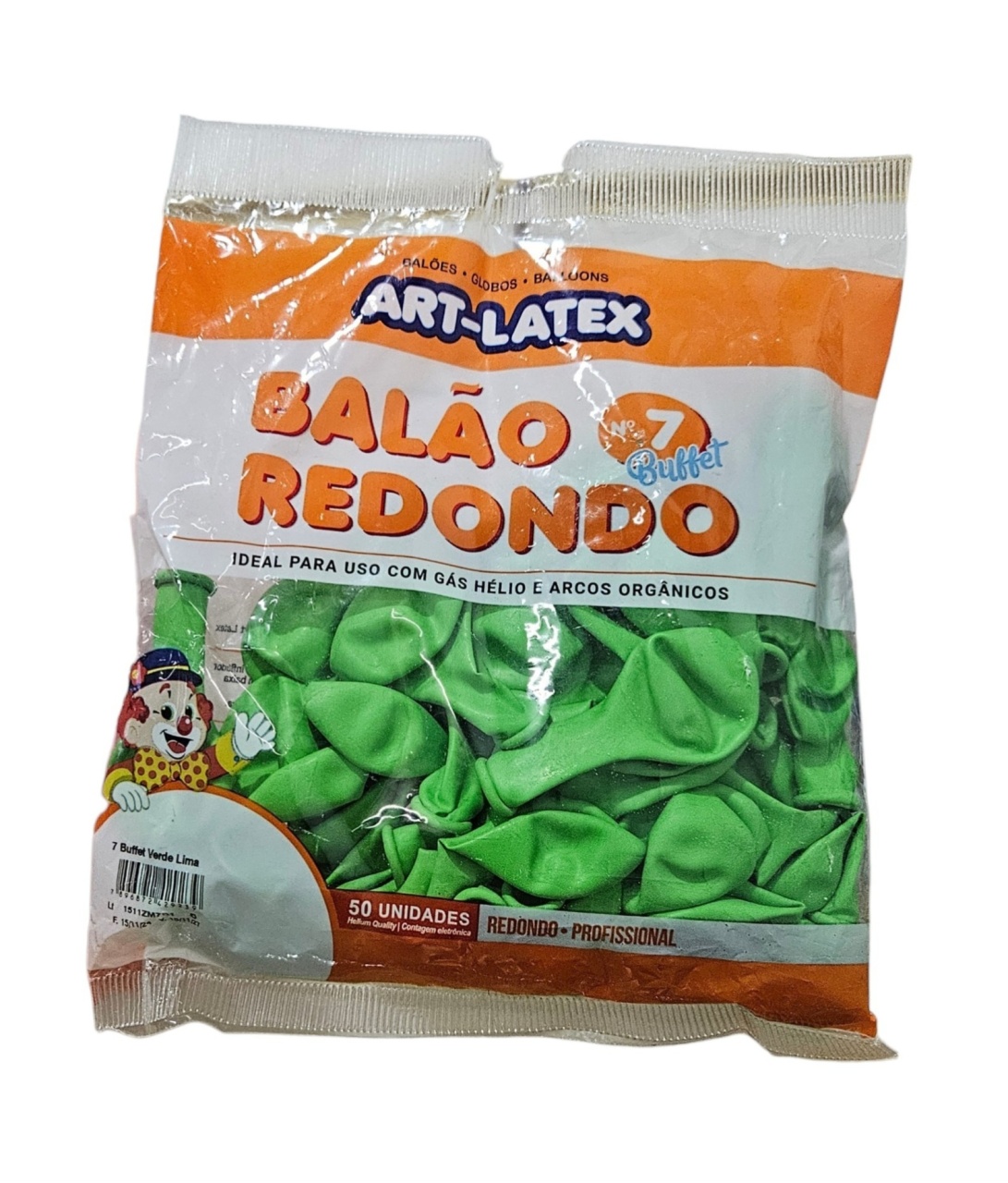 Balão Art-Latex 7" - Verde Lima Com 50 Unidades - DecorFest