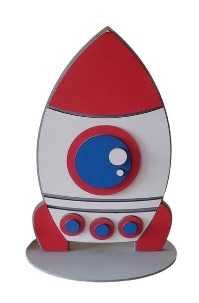 Display/ Totem de Mesa Astronauta - Foguete Mdf - DecorFest