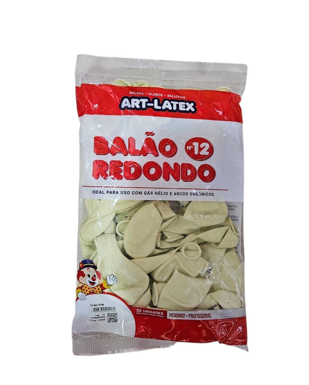 Balão Art-Latex 12" - Marfim Com 50 Unidades - DecorFest