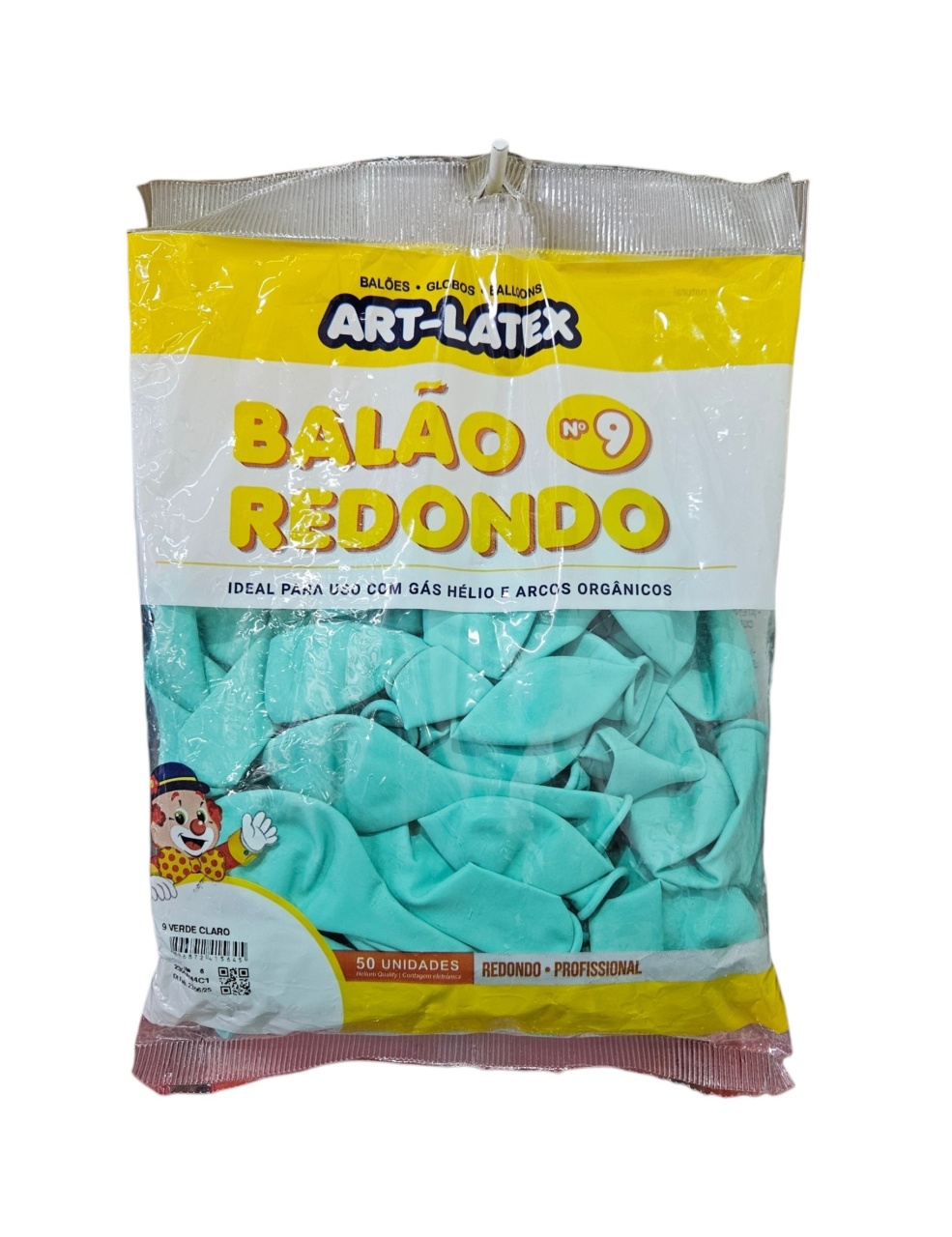 Balão Art-Latex 9" - Verde Claro Com 50 Unidades - DecorFest