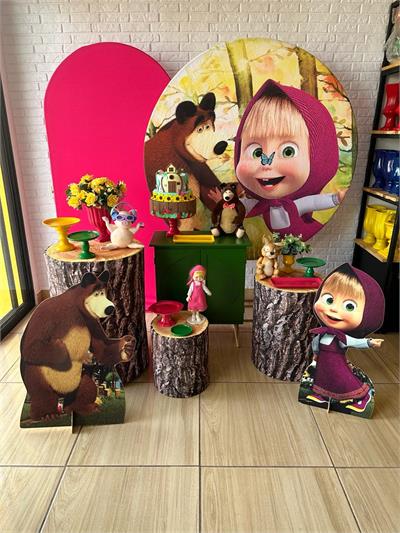 Kit Festa Facil G - Masha Eo Urso - DecorFest