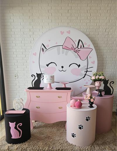 Kit Festa Facil M - Gatinha - DecorFest