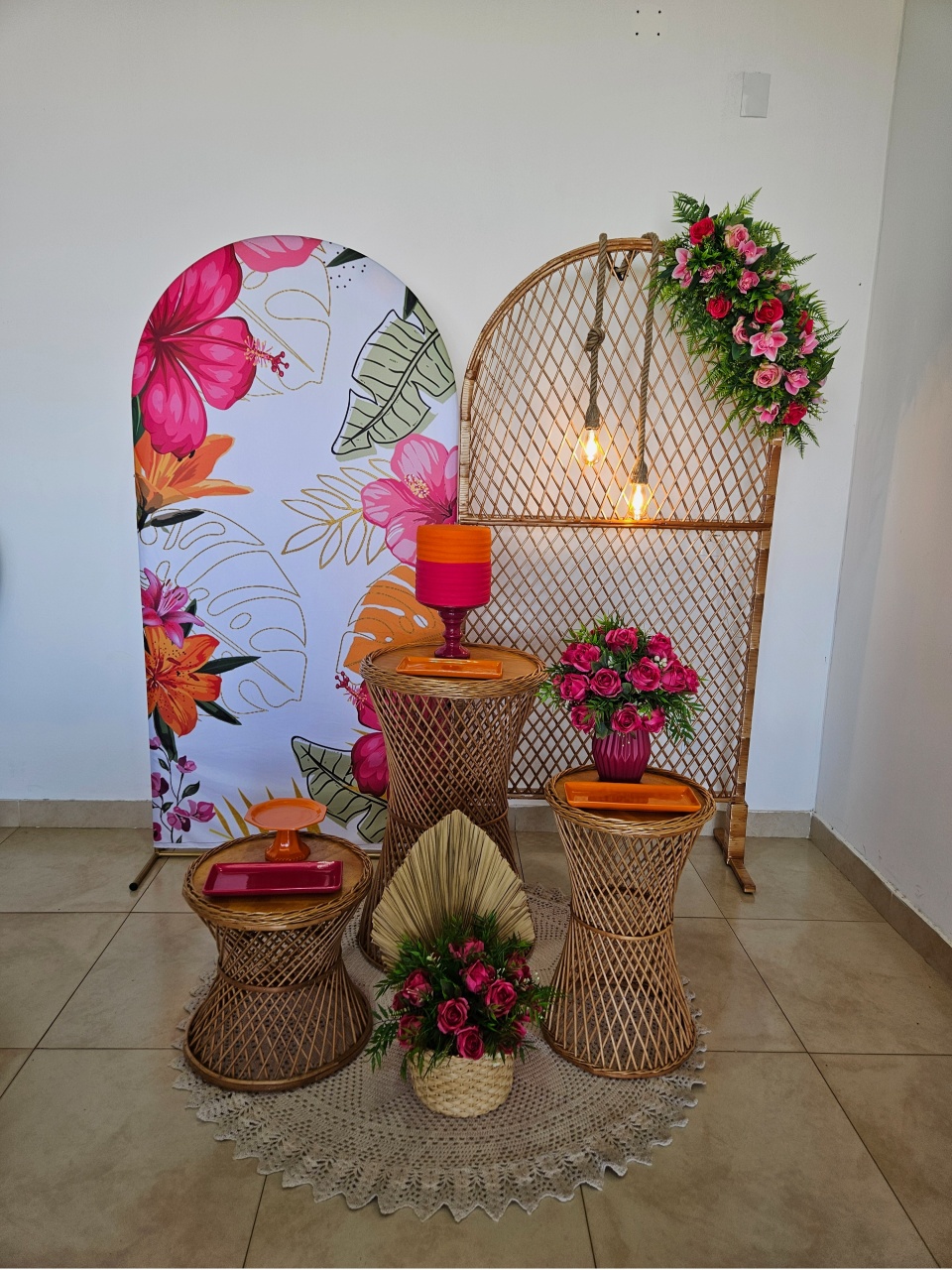 Kit M - Vime Tropical Pink Com Laranja - DecorFest