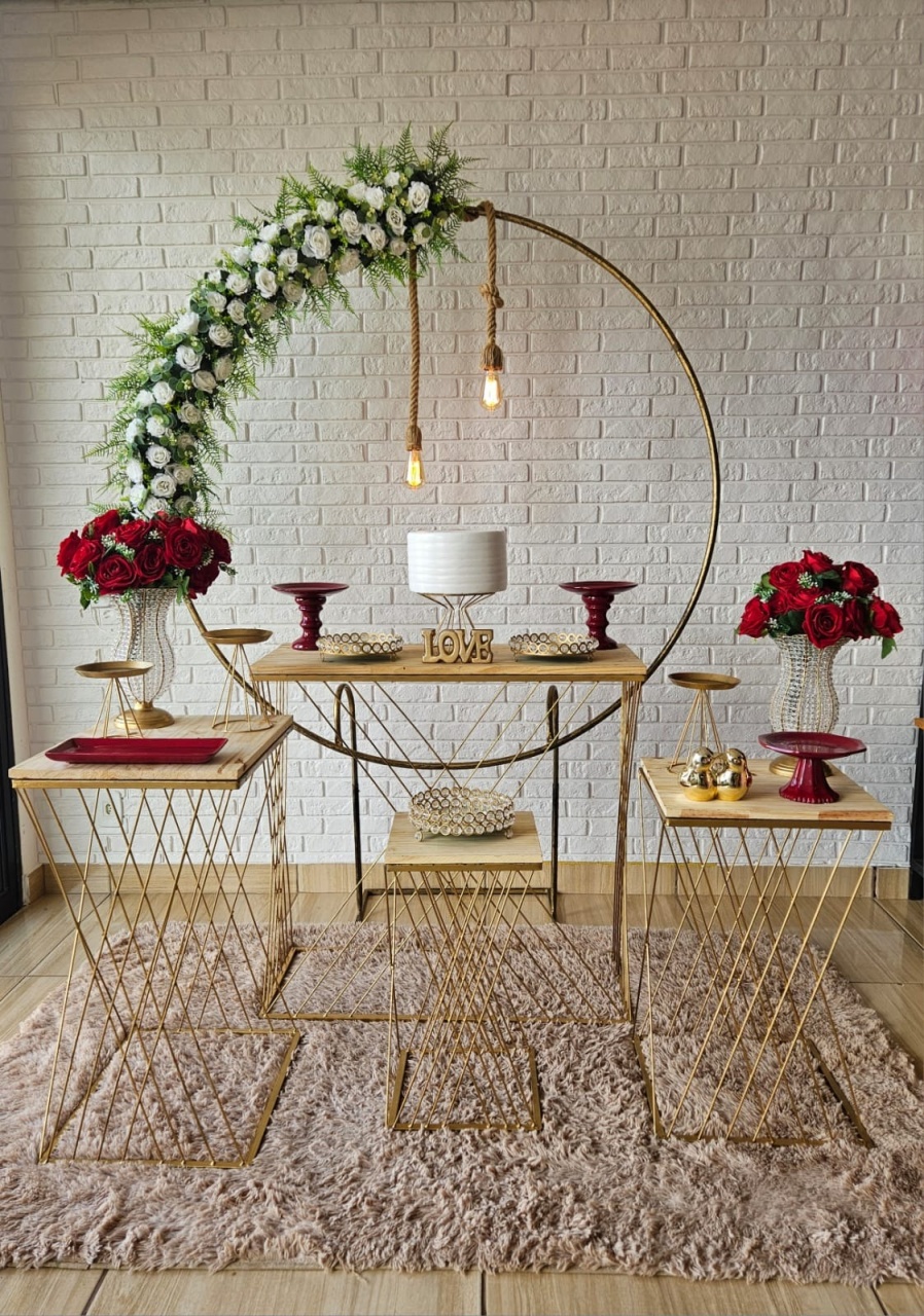 Kit Casamento/Noivado Marsala E Dourado   - DecorFest