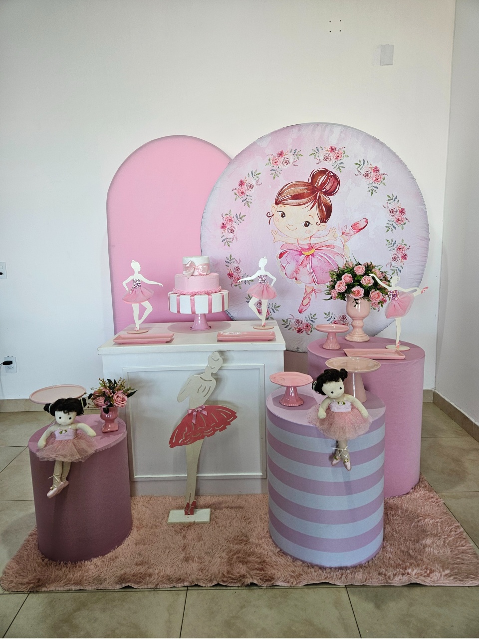 Kit Festa Facil G - Bailarina Rosa - DecorFest