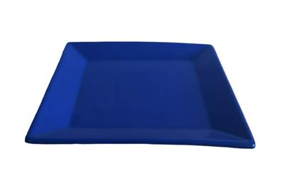 Prato Azul Quadrado M Louça - DecorFest