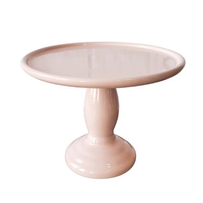 Bandeja Rosa Candy Celebrar Redonda Alta M Louça - DecorFest