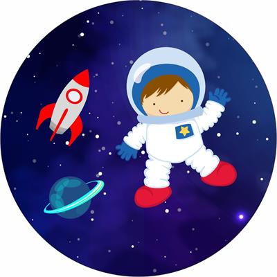 Painel Redondo Astronauta - DecorFest