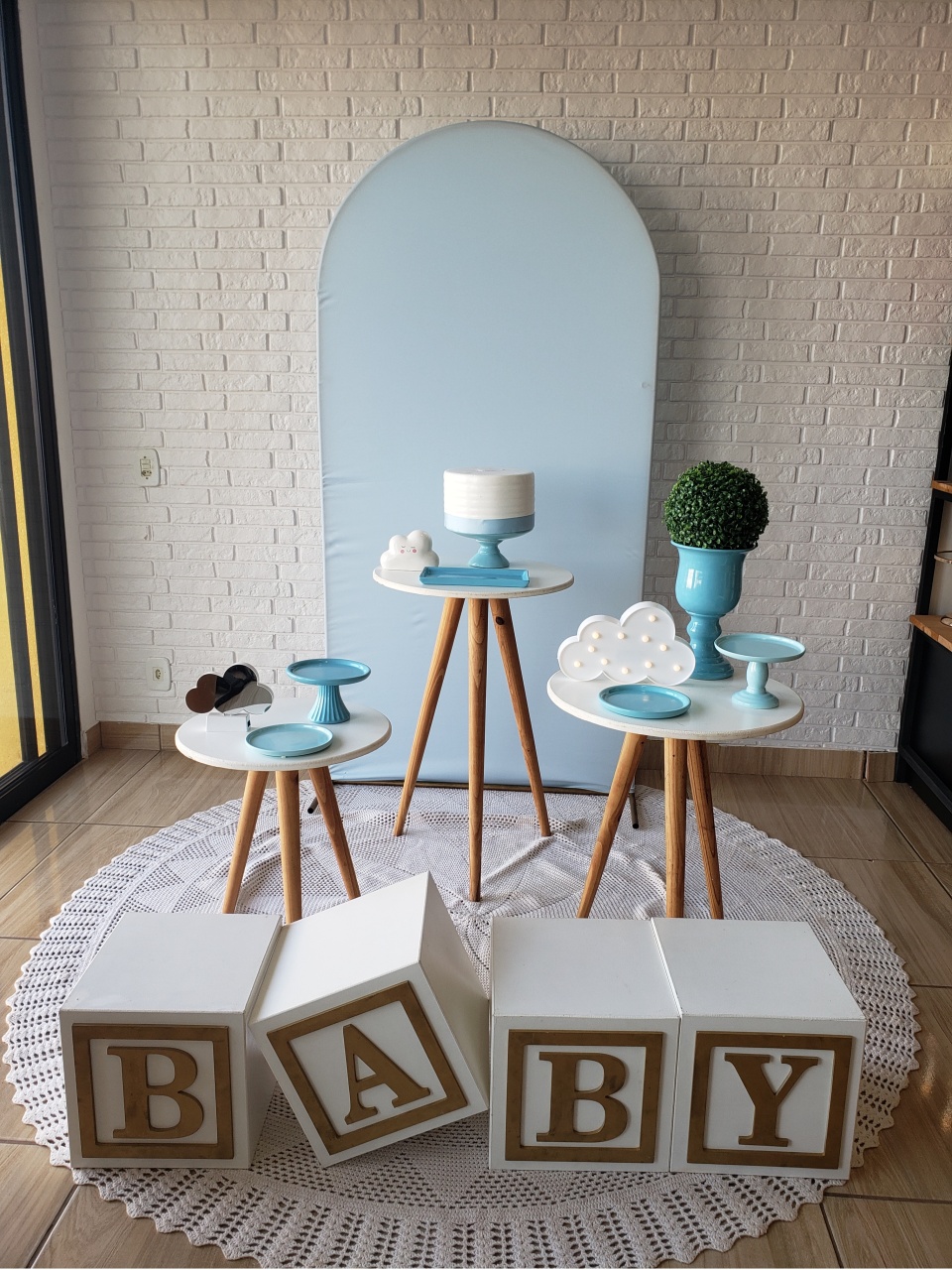 Kit Chá de Bebê - Azul Candy - Nuvem - DecorFest
