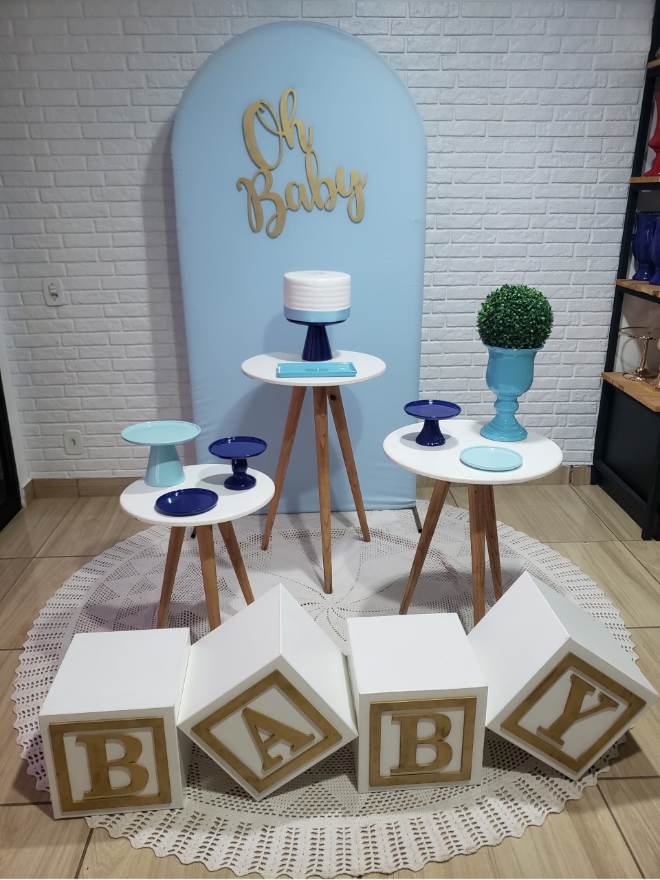 Kit Chá de Bebê - Azul Candy E Azul Marinho Com Oh Baby - DecorFest