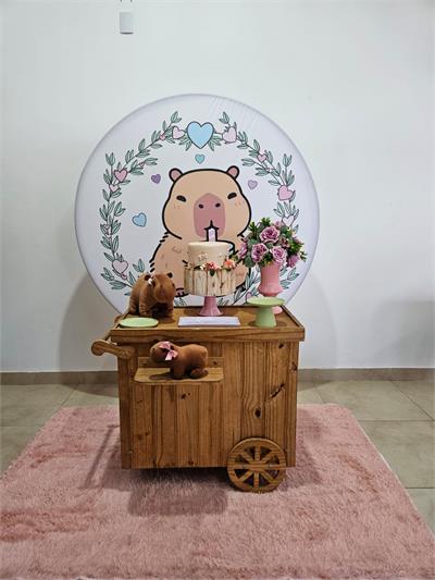 Kit Pocket Car - Capivara Rosa - DecorFest