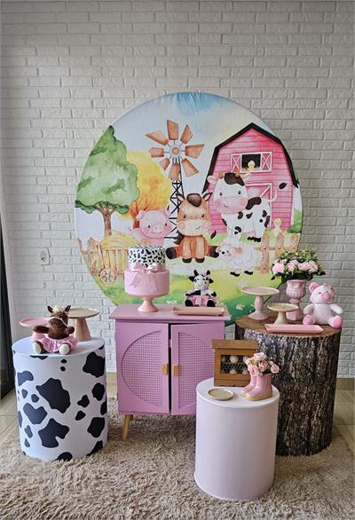 Kit Festa Facil M - Fazendinha Rosa - DecorFest