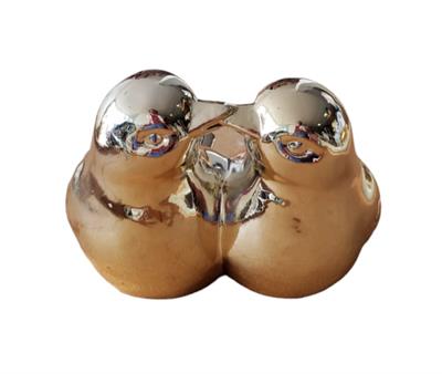 Passarinhos Casal Dourado Louça - DecorFest