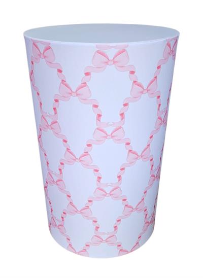 Capa de Mesa Cilindro G - Laços - Cereja - DecorFest