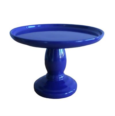 Bandeja Azul Arara Celebrar Redonda Alta P Louça - DecorFest