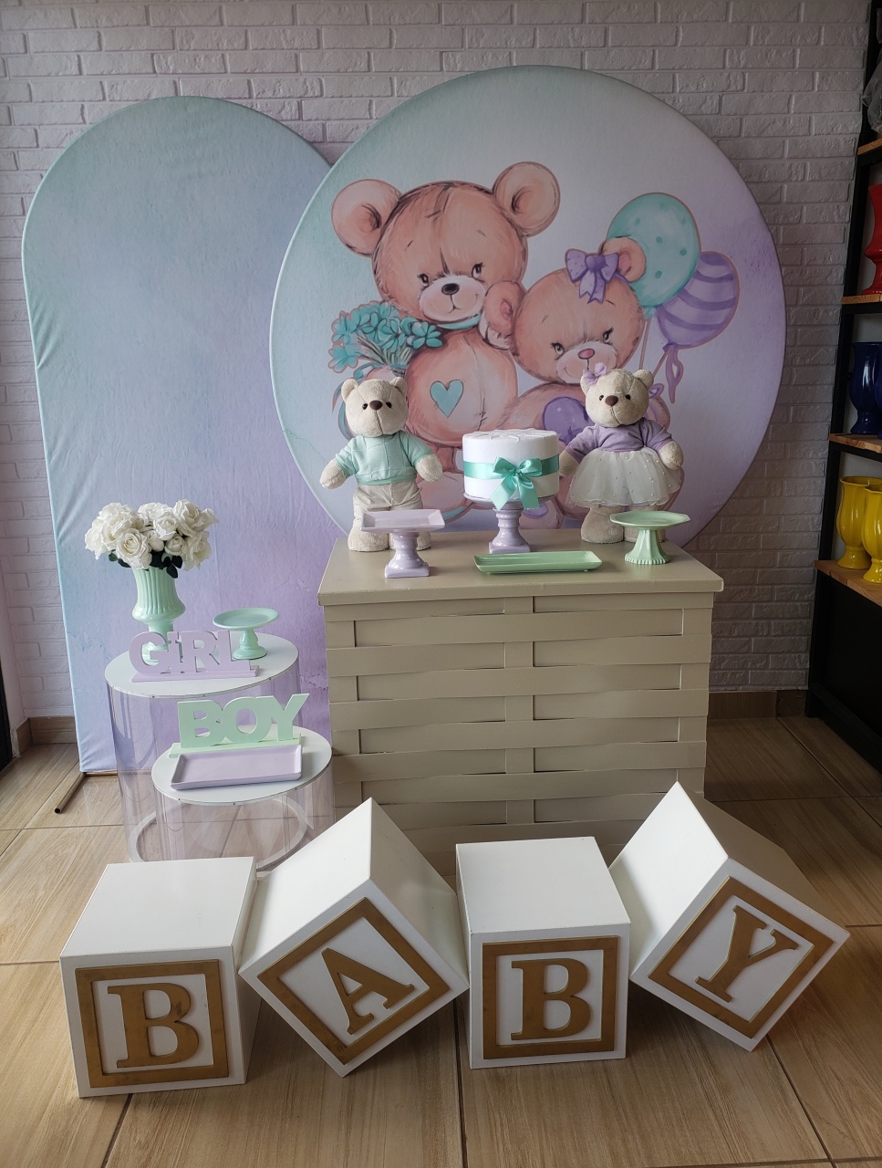 Kit Chá Revelação G - Verde E Lilás - DecorFest