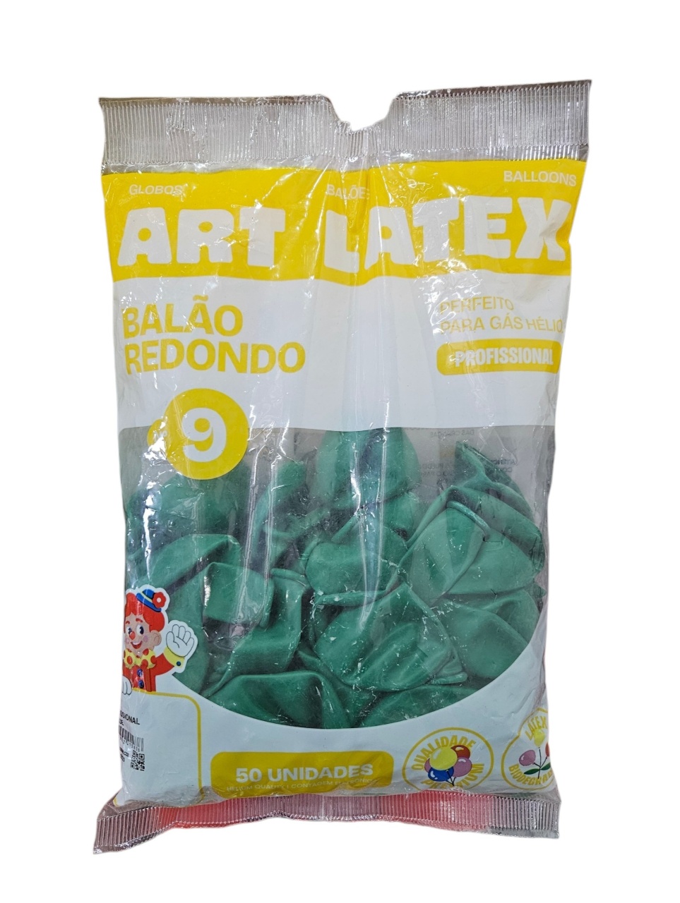 Balão Art-Latex 9" - Verde Com 50 Unidades - DecorFest