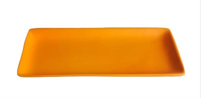 Prato Laranja Neon Retangular Louça - DecorFest