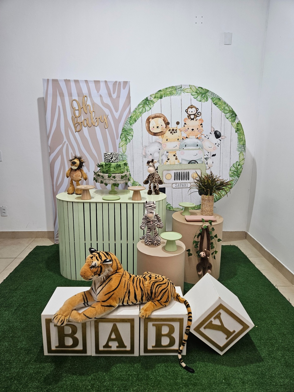 Kit Festa Facil G - Chá de Bebê - Safari - DecorFest