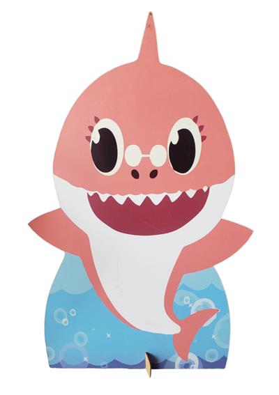 Display/ Totem de Chão Mdf - Baby Shark - Rosa - DecorFest