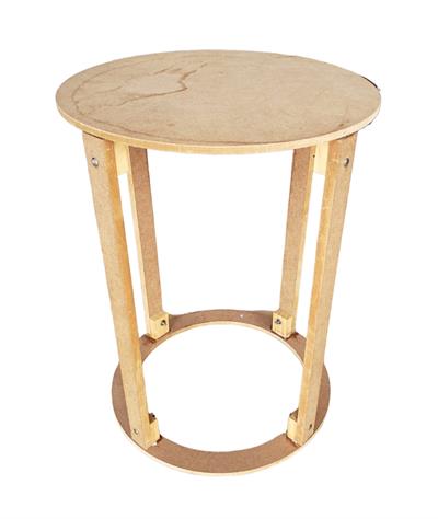 Mesa Cilindro Ripado M Mdf - DecorFest
