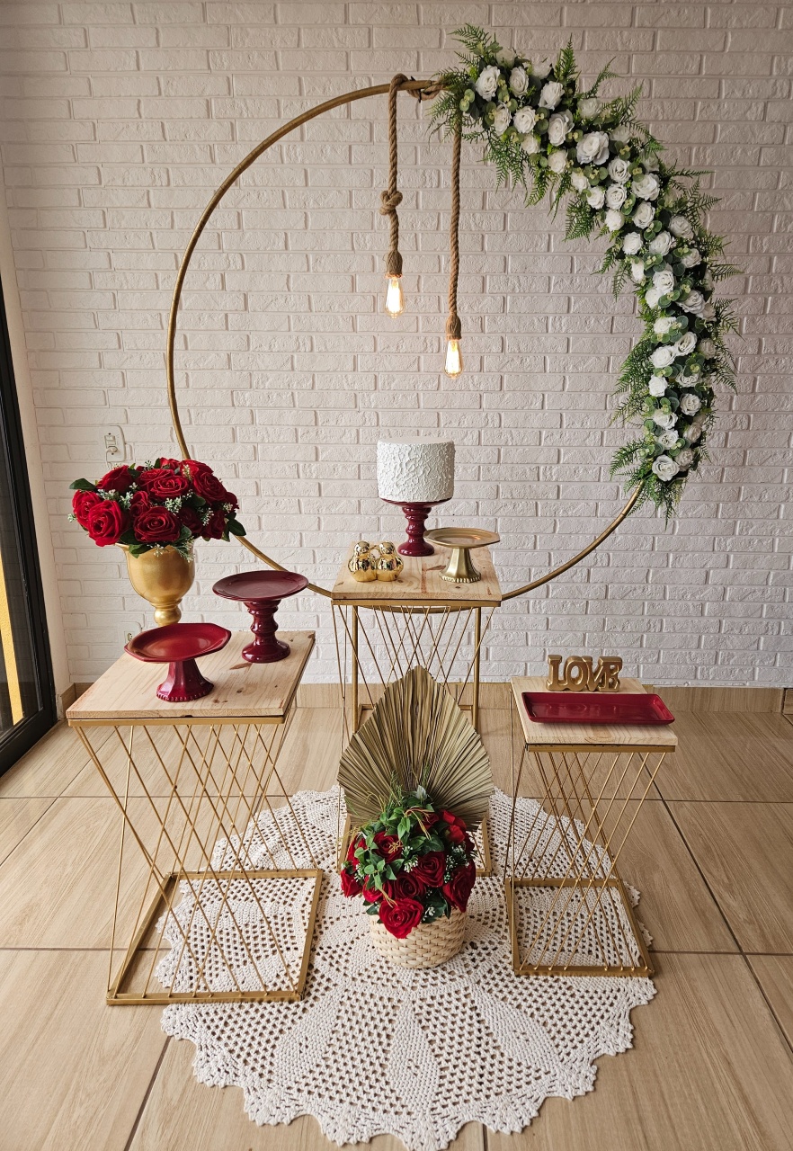 Kit Casamento/Noivado Marsala E Dourado  - DecorFest