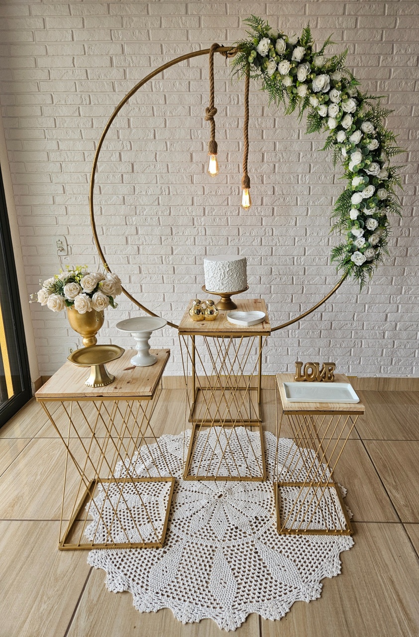 Kit Casamento/Noivado Branco E Dourado - DecorFest