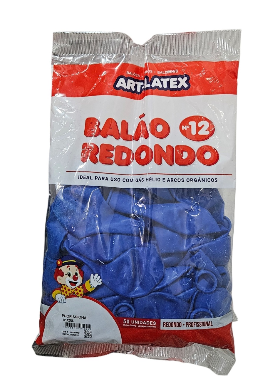 Balão Art-Latex 12" - Azul Com 50 Unidades - DecorFest