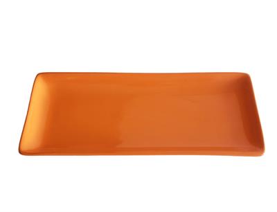 Prato Laranja Retangular Louça - DecorFest