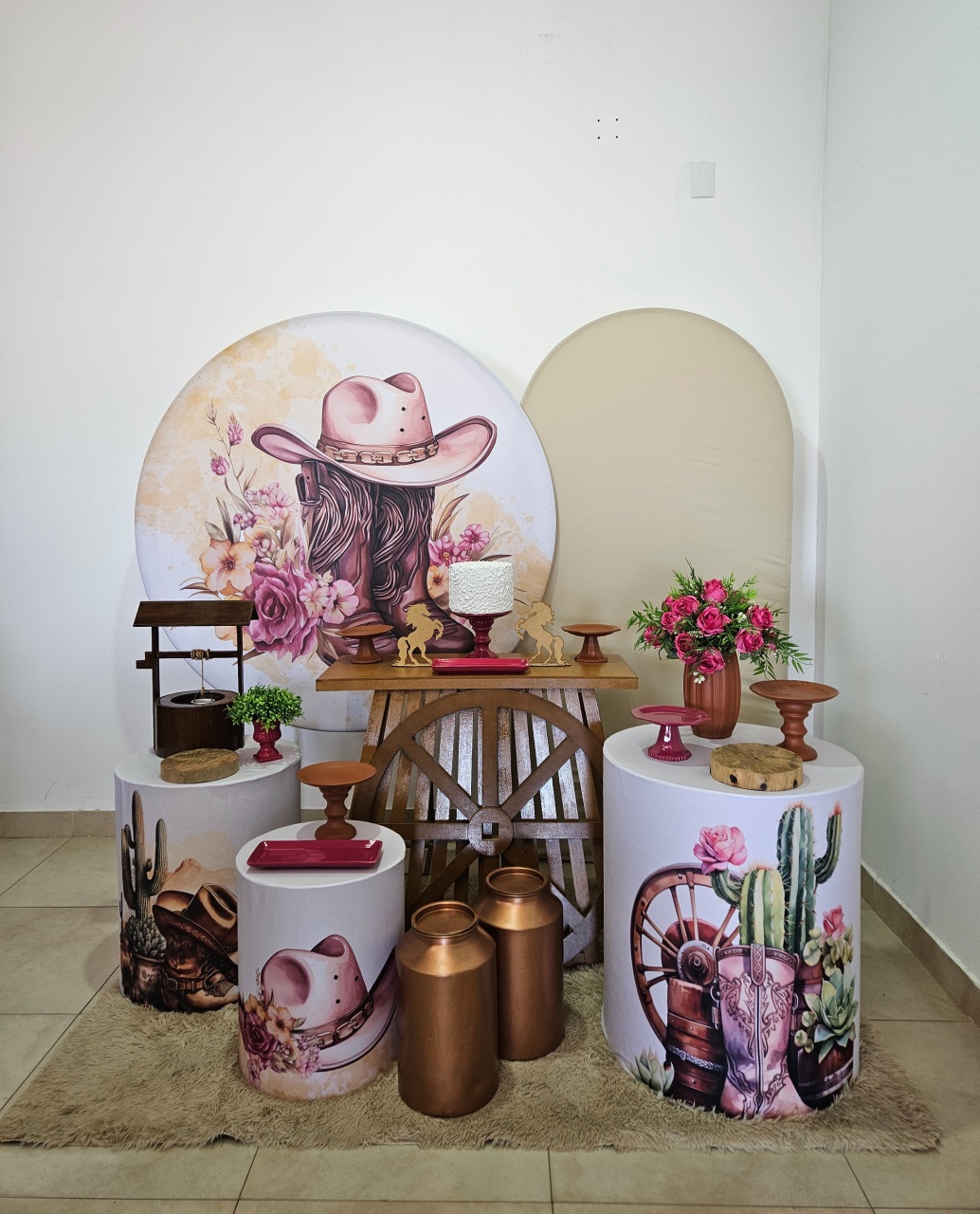Kit Festa Facil G Adulto - Country Rosa - DecorFest