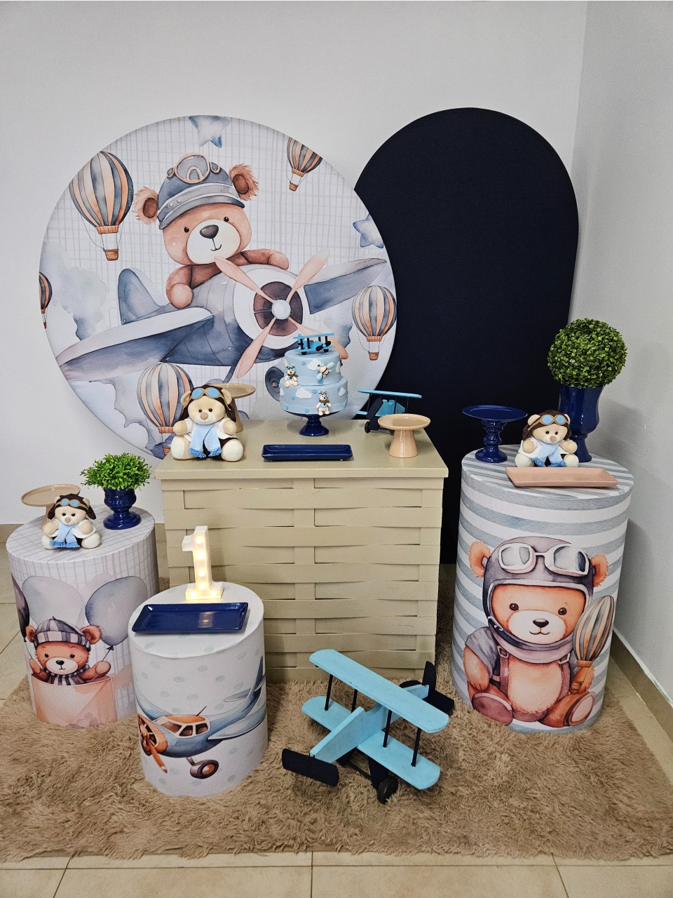 Kit Festa Facil G - Urso Aviador - DecorFest