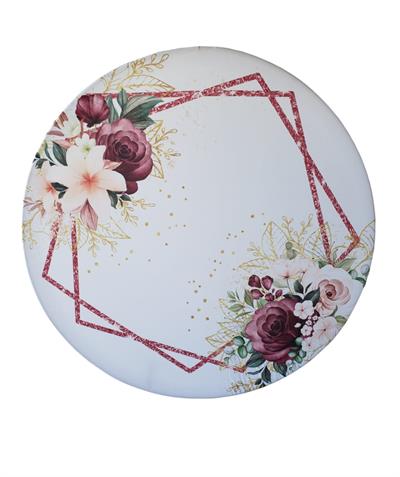 Painel Redondo Flor Marsala - DecorFest