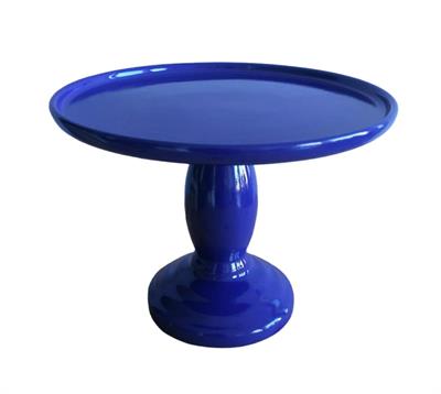 Bandeja Azul Arara Celebrar Redonda Alta M Louça - DecorFest