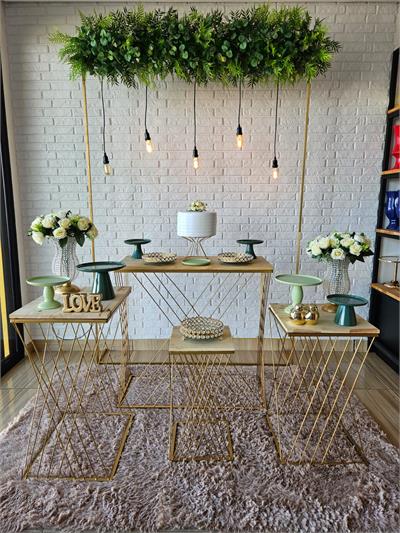 Kit Casamento/Noivado Verde Menta, Verde Militar E Dourado - DecorFest