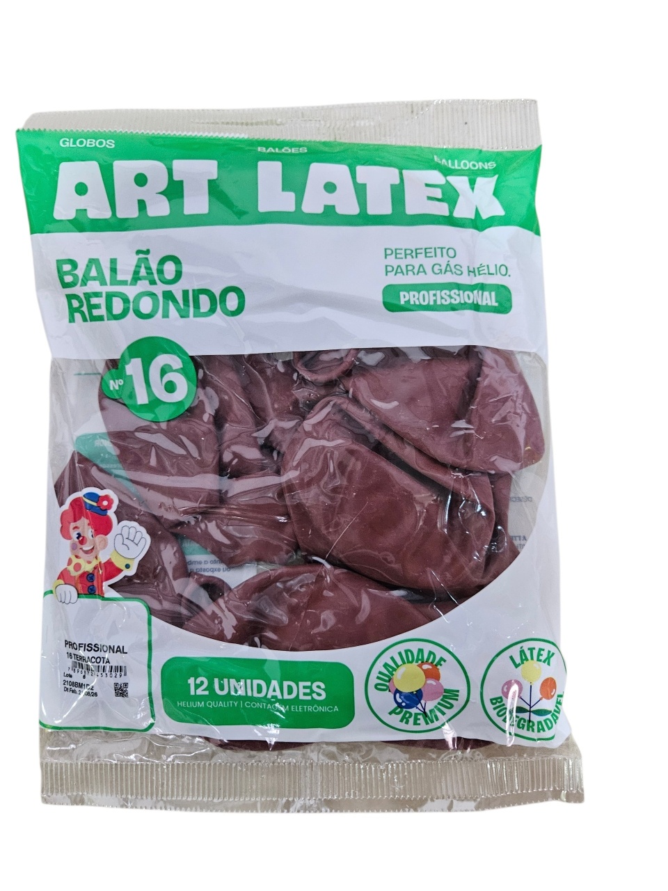 Balão Art-Latex 16" - Terracota Com 12 Unidades - DecorFest