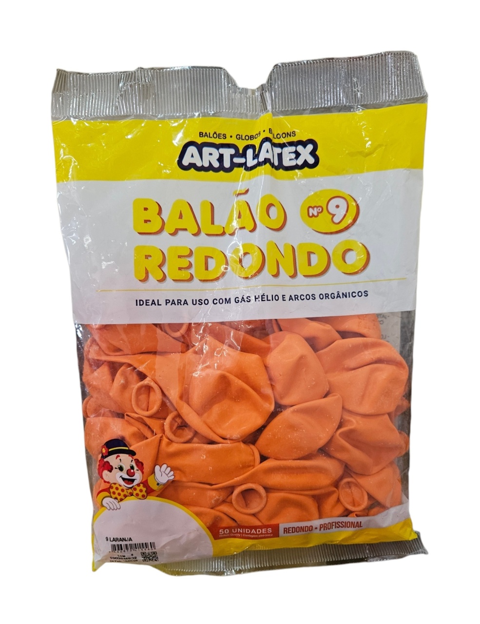 Balão Art-Latex 9" - Laranja 50 Unidades - DecorFest