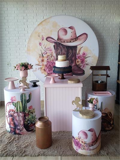 Kit Festa Facil M - Country Rosa - DecorFest