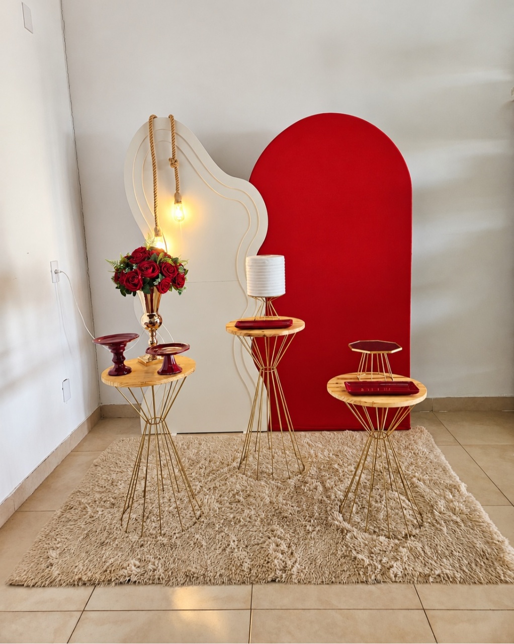 Kit - Onda E Painel Vermelho - DecorFest